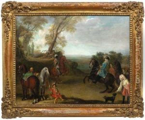 Jagdszene Oil Painting - Johann Georg Hamilton