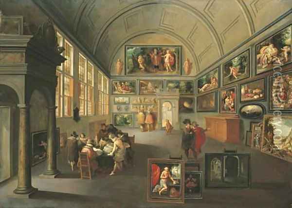 The interior of a picture gallery Oil Painting - Frans II Francken