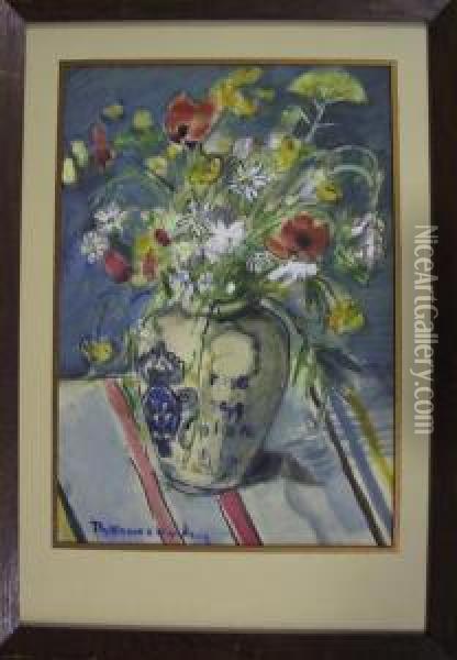 Category: Painting
 Description:bloemenstilleven Oil Painting - August Willem van Voorden