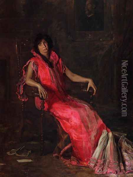 An Actress (or Portrait of Suzanne Santje) Oil Painting - Thomas Cowperthwait Eakins