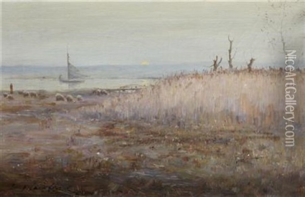 Nocturne On The Coast Oil Painting - William James Laidlay