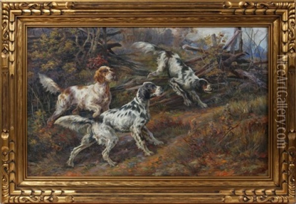 Three Irish Setters Oil Painting - Edmund Henry Osthaus