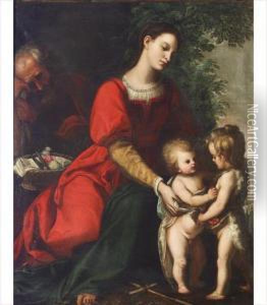La Sainte Famille Avec Le Petit Saint Jean Baptiste Oil Painting - Gregorio Pagani