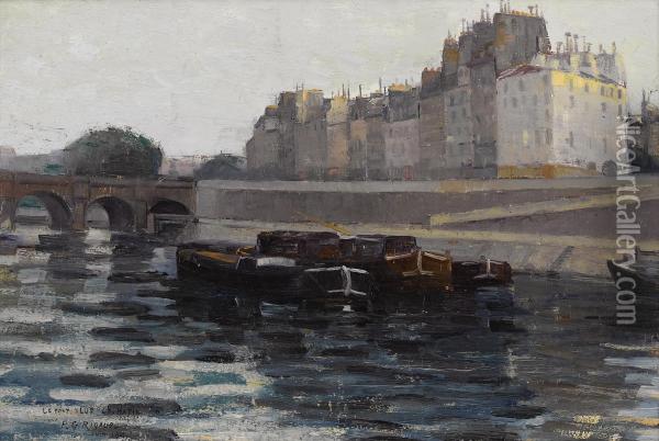Le Pont Neuf 4h. Matin Oil Painting - Pierre Gaston Rigaud