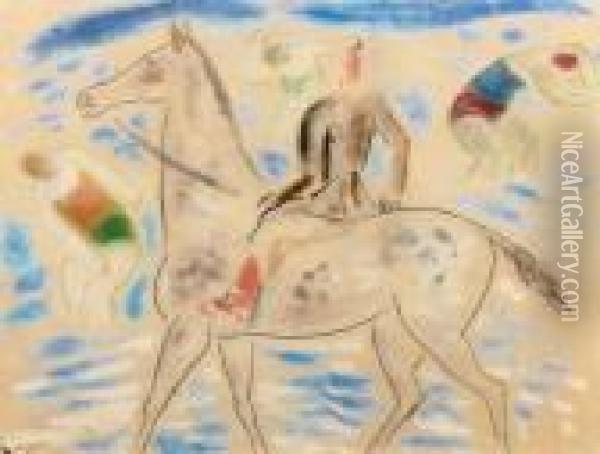 Horserider On The Beach Oil Painting - Leo Gestel