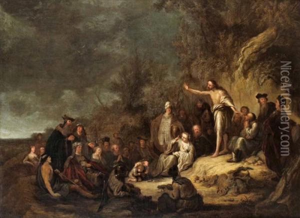 Johannes Doparen Predikar Oil Painting - Rembrandt Van Rijn