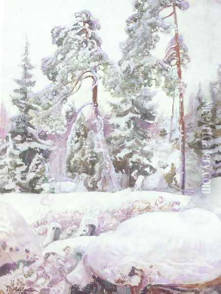 Ravio Lumessa (A Clearing in the Snow) Oil Painting - Pekka Halonen