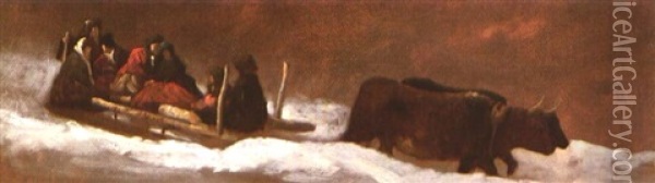 The Sleigh Ride Oil Painting - Eastman Johnson
