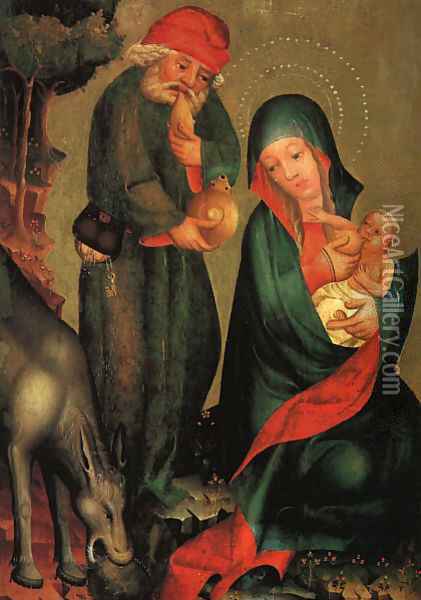 Rest on the Flight to Egypt, panel from Grabow Altarpiece Oil Painting - (Master of Minden) Bertram