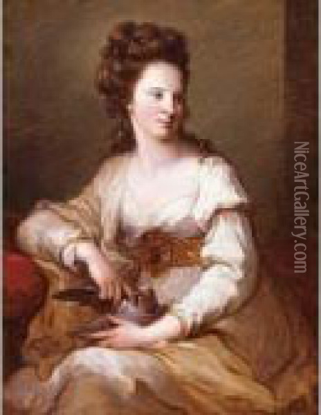 Portrait Of A Lady Oil Painting - Angelica Kauffmann