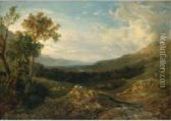 The Valley Of The Clyde Oil Painting - Anthony Vandyke Copley Fielding