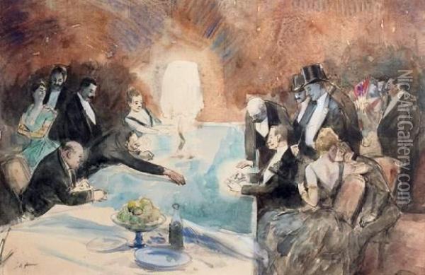 Chambre ! Vers 1888 Oil Painting - Jean-Louis Forain