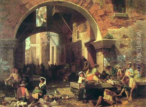 The Arch of Octavius Oil Painting - Albert Bierstadt