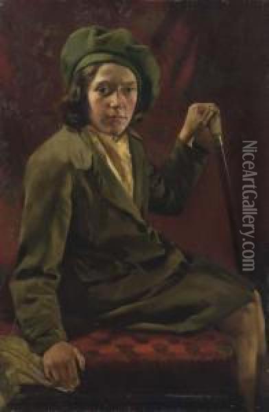 Portrait Of May Power Oil Painting - Patrick Joseph Tuohy