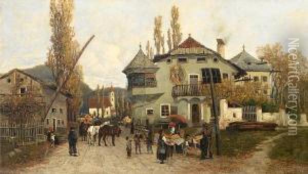 Orange Sellers Oil Painting - Theodor von Hormann