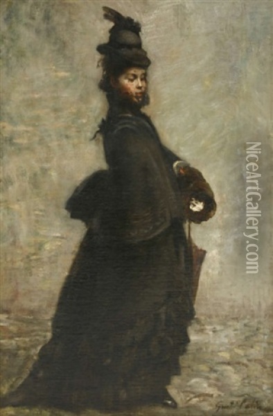 A French Woman Oil Painting - Gustave Henri Colin