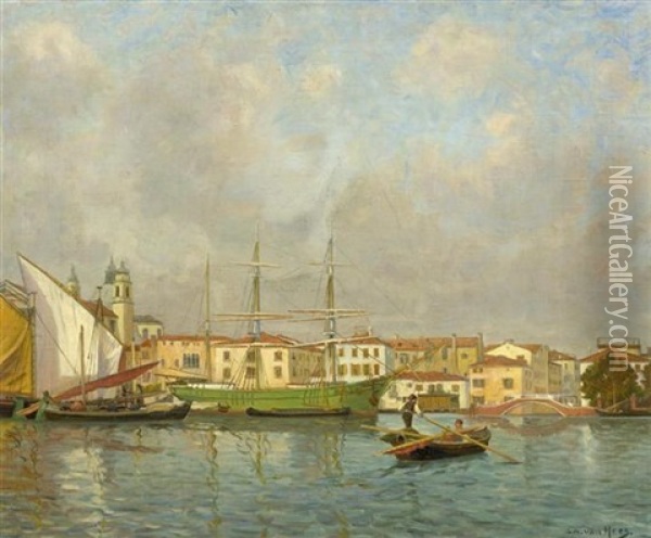 Ansicht Von Venedig Oil Painting - Gustav Adolf Van Hees