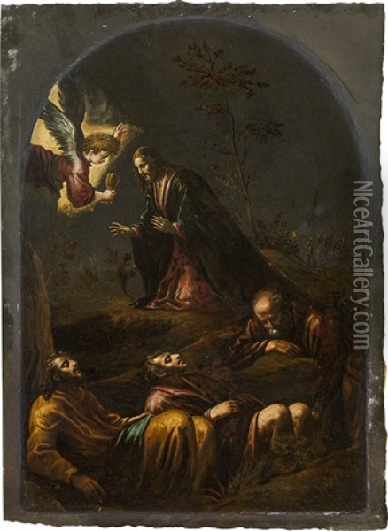 Christ On The Mount Of Olives Oil Painting - Jacopo dal Ponte Bassano