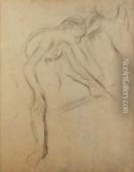 Due Ballerine A Riposo - (1898 C.a) Oil Painting - Edgar Degas