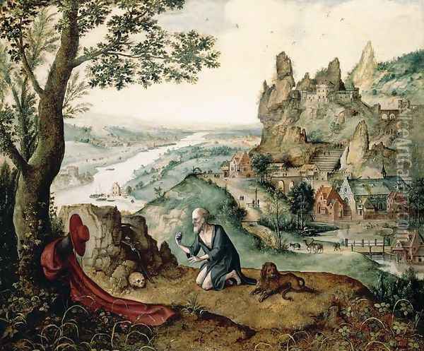 Landscape with the Penitent St Jerome Oil Painting - Lucas Gassel