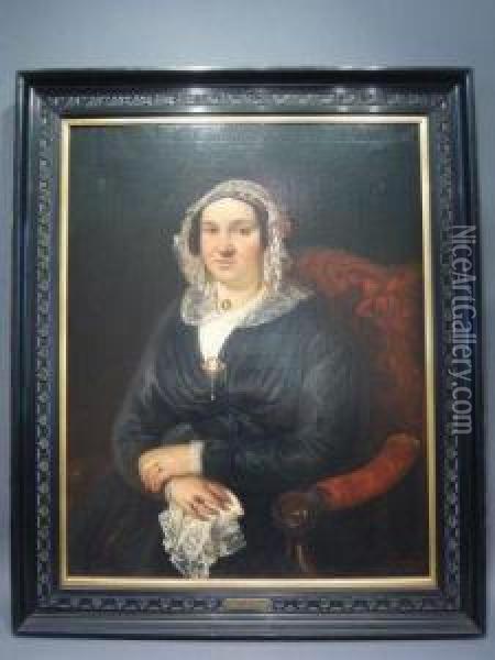 Portrait De Dame Oil Painting - Emmanuel Noterman
