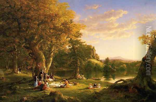 The Picnic 1846 Oil Painting - Thomas Cole