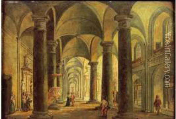 L'interieur D'une Eglise Renaissance Oil Painting - Johann Ludwig Ernst Morgenstern