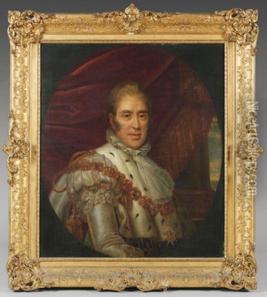 Portrait De Charles X Oil Painting - Baron Francois Gerard