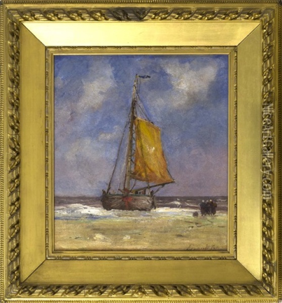 Dutch Fishing Boat Oil Painting - Joseph Foxcroft Cole