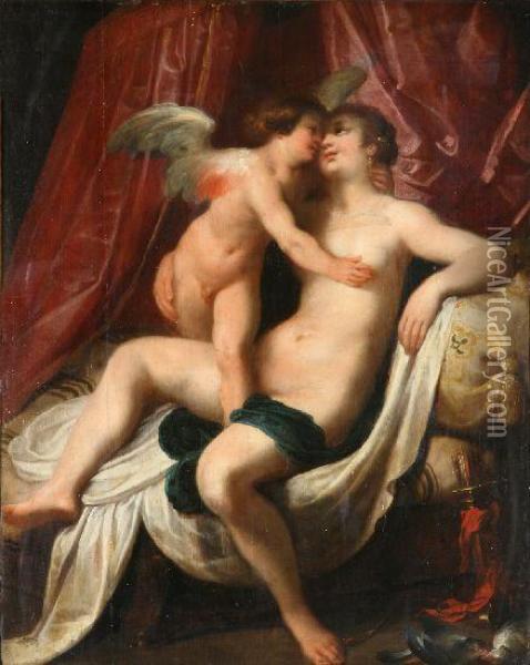 Venere E Amore Oil Painting - Hans Von Aachen