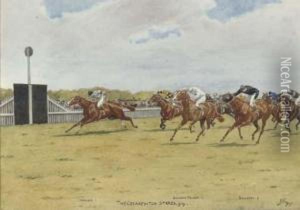 The Cesarewitch Stakes Oil Painting - Isaac Cullin