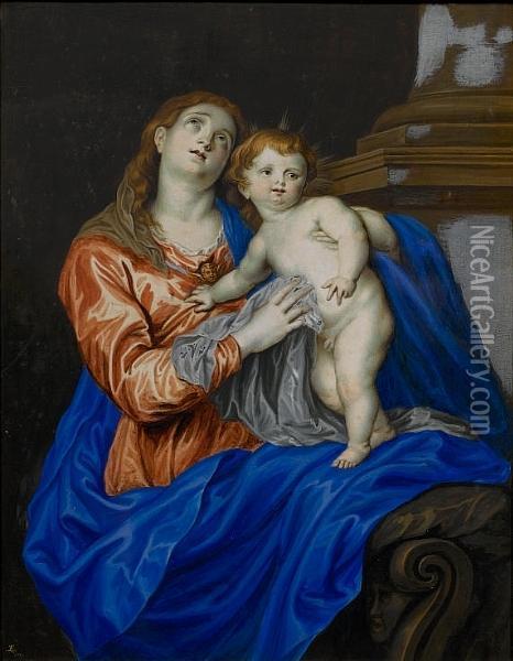 The Madonna And Child. Oil Painting - Bernard I Lens