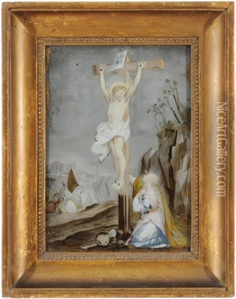 Vor Gewolktem Himmel Christus Am Kreuz Oil Painting - Anna Barbara Abesch