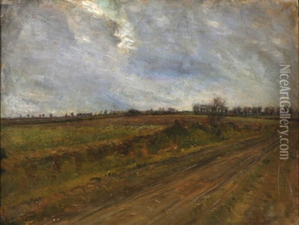A Road In Landscape Oil Painting - Niels Larsen Stevns