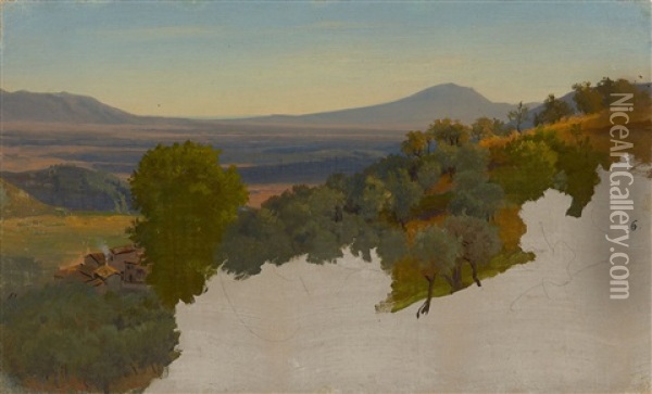 Blick Von Der Casa Baldi Auf Den Monte Artemisio Oil Painting - Albert Venus