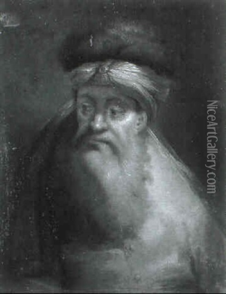 Bildnis Eines Bartigen Mannes Mit Pelzhut Oil Painting - Thomas De Keyser