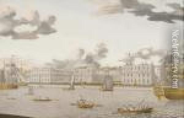 Vue De Greenwich Oil Painting - Jonas Zeuner