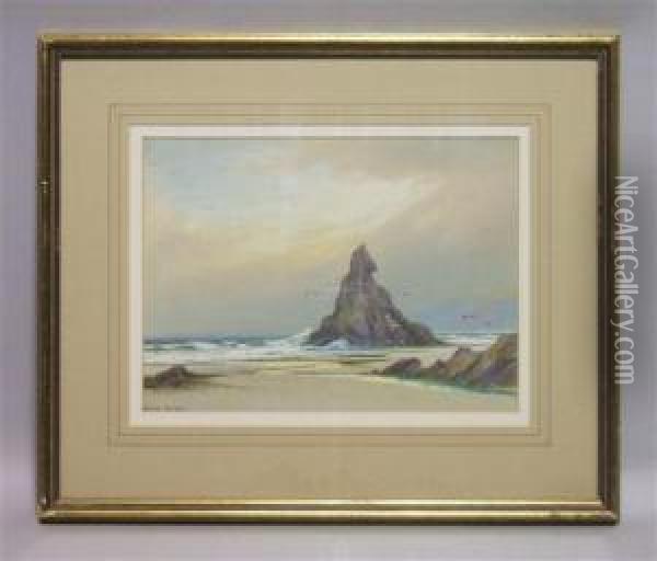 Cornwall Coast Oil Painting - Rubens A.J.N. Southey