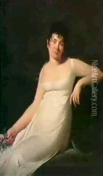 A Portrait Of A Lady Oil Painting - Robert Jacques Francois Faust Lefevre