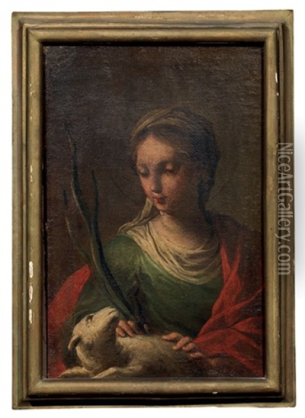 Santa Agnese Oil Painting - Ercole Graziani the Younger