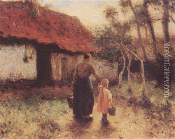 A Walk To The Well Oil Painting - Eanger Irving Couse