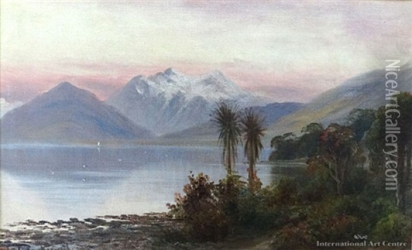 Southern Lake Oil Painting - Thomas Reginald Attwood