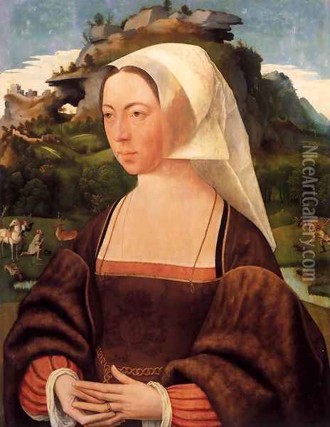 Portrait of a Woman Oil Painting - Jan Mostaert