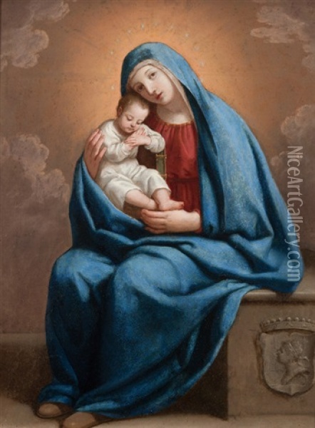 Madonna Mit Kind Oil Painting - Bernardo Strozzi