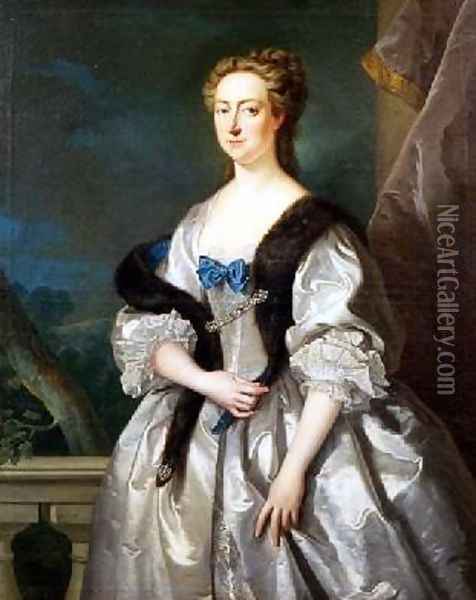 Portrait of Maria Skerret second wife of Sir Robert Walpole Oil Painting - Jean Baptiste van Loo