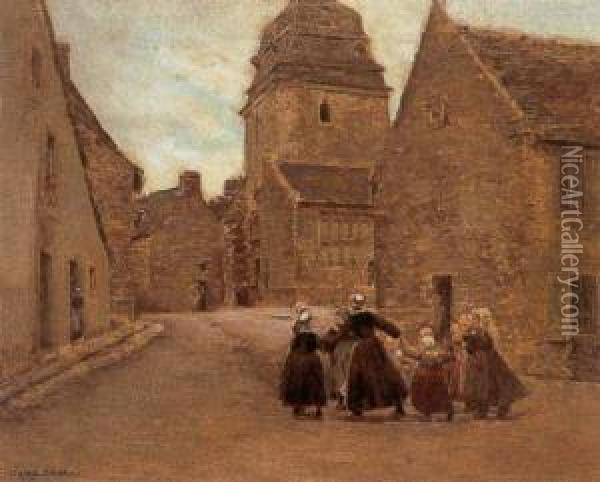 Ring-around-the-rosey Oil Painting - Marie-Francois-Firmin Girard