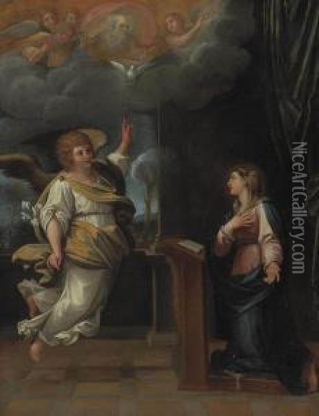The Annunciation Oil Painting - Francesco Albani