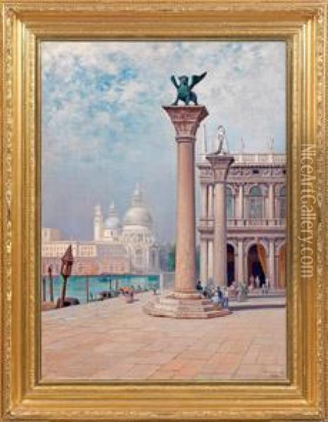 Piazzetta San Marcoin Venedig Oil Painting - Frans Wilhelm Odelmark