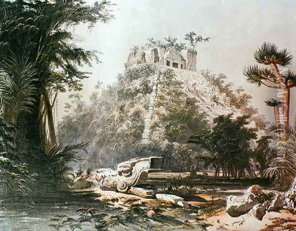 View of El Castillo, 1844 Oil Painting - Frederick Catherwood