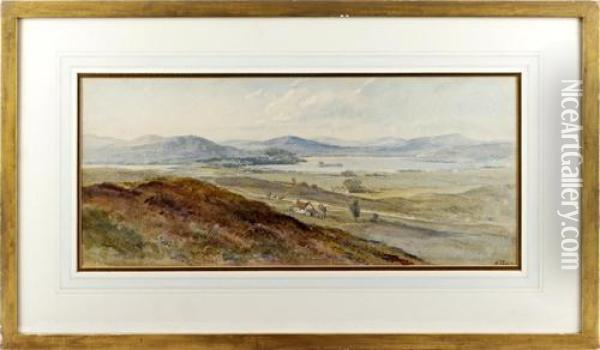 Cottages In A Hillside, And Four Other Landscapes By The Earp Family Oil Painting - Henry Earp